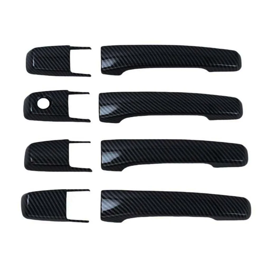 Car Decoration Door Bowl Handle Cover For Mitsubishi Pajero V60 V70 V73 V75 1999-2006 Carbon Fiber Chrome Silver Glossy Black view 4