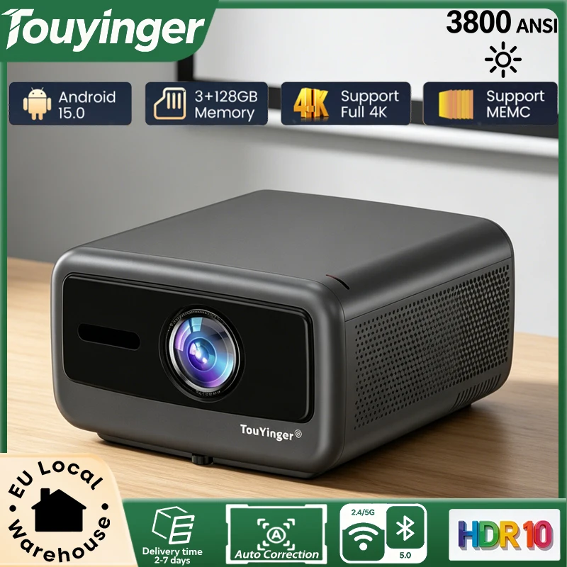TouYinger Q13W 3800ANSI Full HD2.0 4K Decoder-Projektor mit MEMC HDR10 Wifi6 BT HiFi Beam-Projektor Smart TV Heimkino Outdoor Theater-Level Vollständig Versiegelter Optischer Projektor