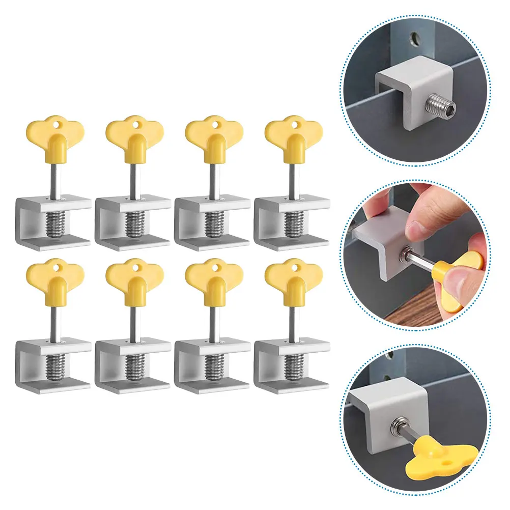 

8pcs Sliding Window Lock Sash Stopper Safety Security Aluminum Alloy Anti theft Child Proof Ventilation Adjustable Easy