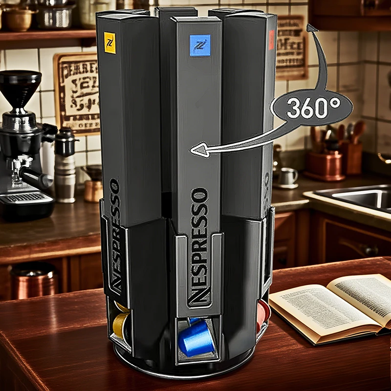 

Nespresso Capsule Holder Porta Capsule Caffe Coffee Stand Display Nespresso Box Rotatable Stainless Metal Rack Support Capsules