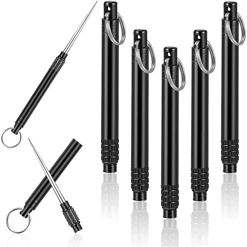 Portable toothpick Titanium outdoor edc bottle fruit Fork Camping Tool Toothpick Tube Stronger Than Dental Floss