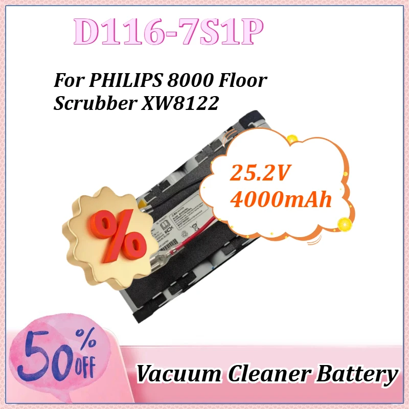 

New 25.2V 4000mAh D116-7S1P for PHILIPS 8000 Floor Scrubber XW8122 Floor Brush Battery D116-7S1P Rechargeable Batteries