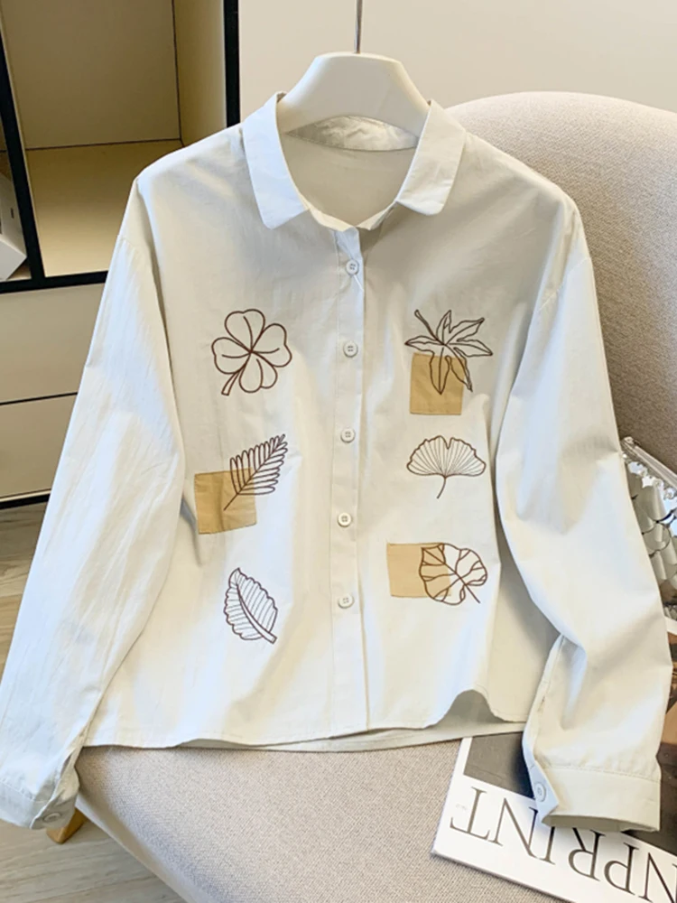 

Модная женская блузка с длинным рукавом и принтом, весна 2026, в студенческом стиле, молодежная, повседневная