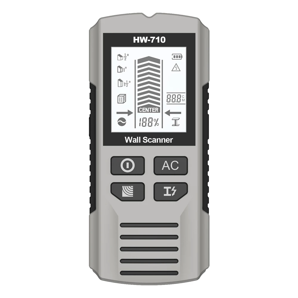 HW-710 Multi-functional Stud Finder Wall Scanner AC Cable Wires Depth Tracker Wall Metal Detector Electronic Wood Finder
