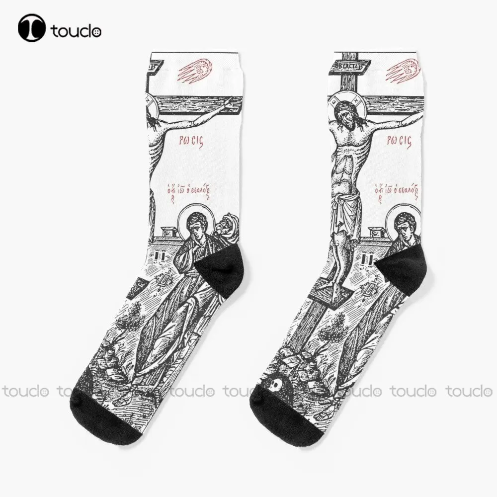 

The Death Of Christ Orthodox Socks Woman Socks Personalized Custom Unisex Adult Teen Youth Socks Street Skateboard Socks Cartoon