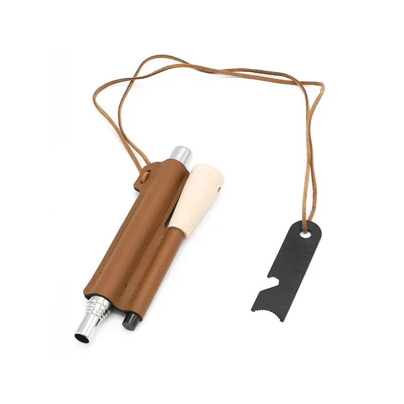 

New Outdoor Fire Blowing Tube and Ignite Set Camping Flexible Fire Blowing Tube Solid Magnesium Rod Igniter