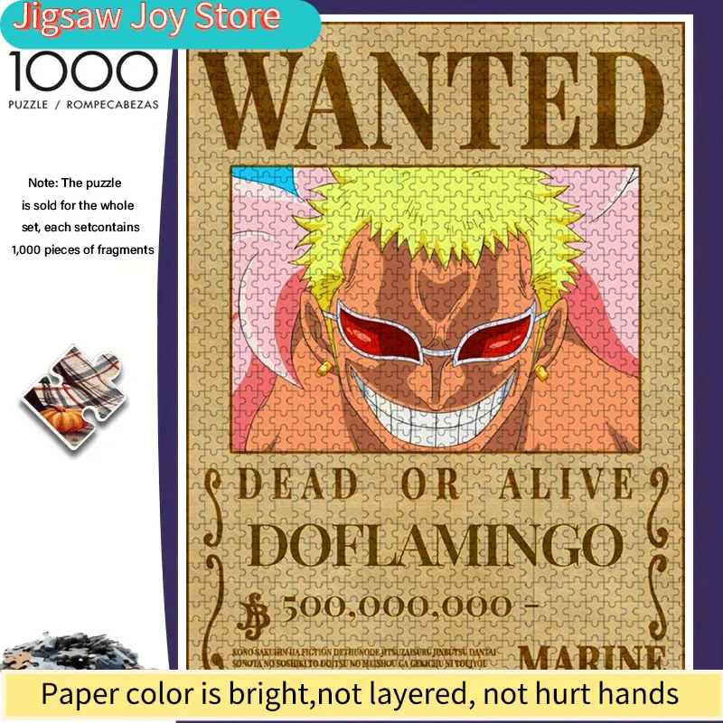 

s of 1pc Doflamenco Wanted Puzzles - Anime Comics Collection with Iconic Character Art, Challenging Large Puzzles, 1pc Themed