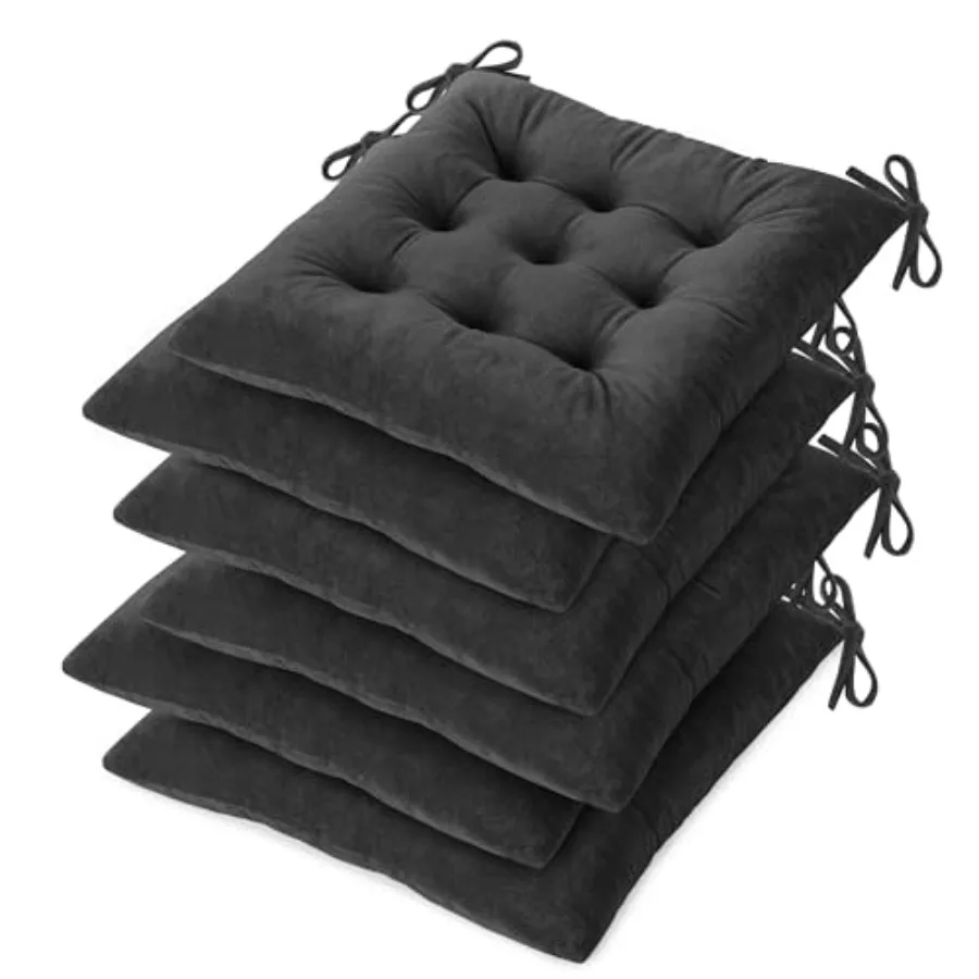 

Подушки для стульев, набор из 6 штук, мягкие квадратные подушки с завязками для обеденных и кухонных стульев, 15,5 дюймов.