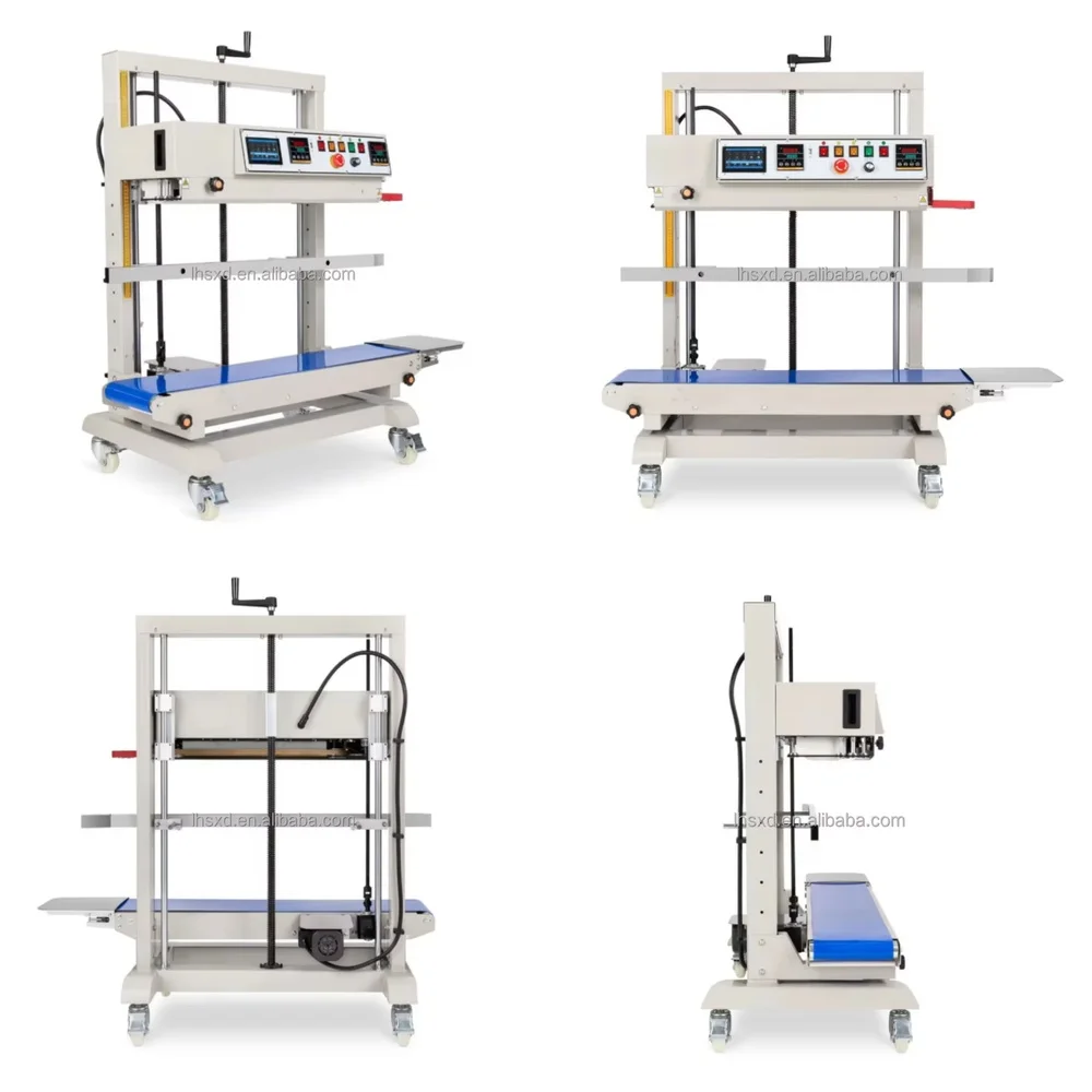 

Large Commercial Continuous Steel Seal Vacuum Sealing Machine for Vertical Rice Bags Dog Food Pouches PE Export Bags Filling