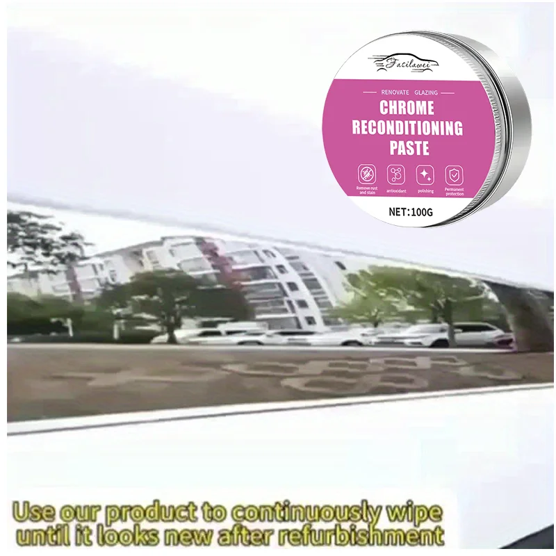 Creme de restauração cromado e pasta polonesa - restauração rápida, aplicação sem toque, pasta cromada para carros, caminhões, motocicletas