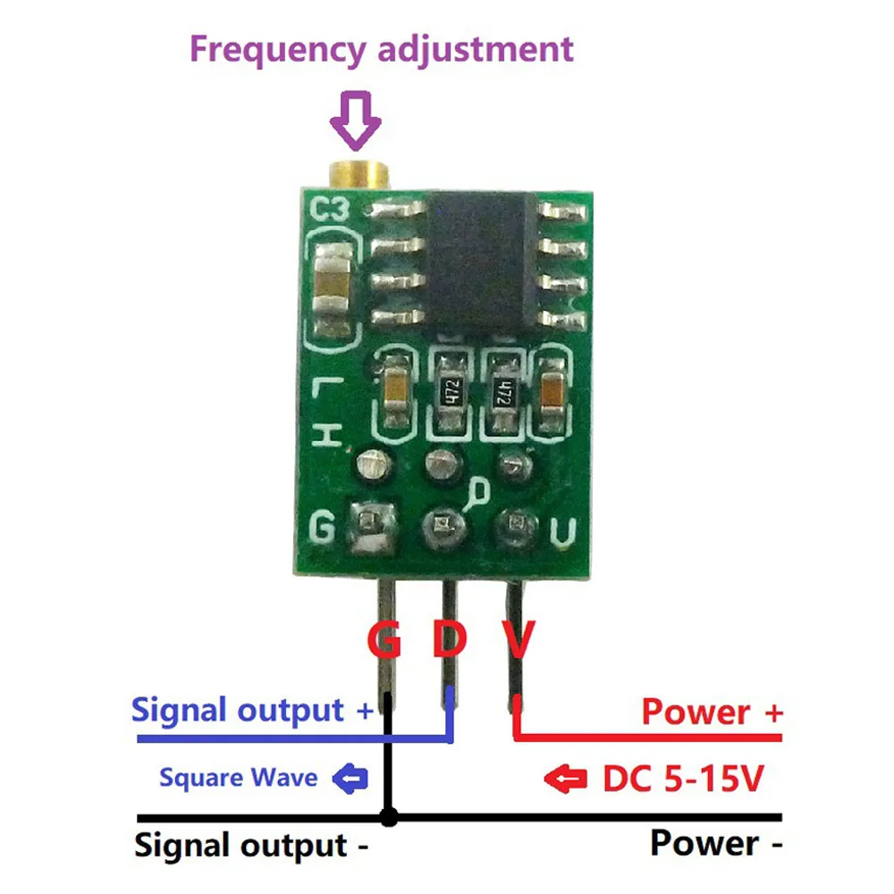 DC 5V To 15V Frequency Square Wave Pulse Generator Oscillator Output Signal Source Frequency Adjustable Module