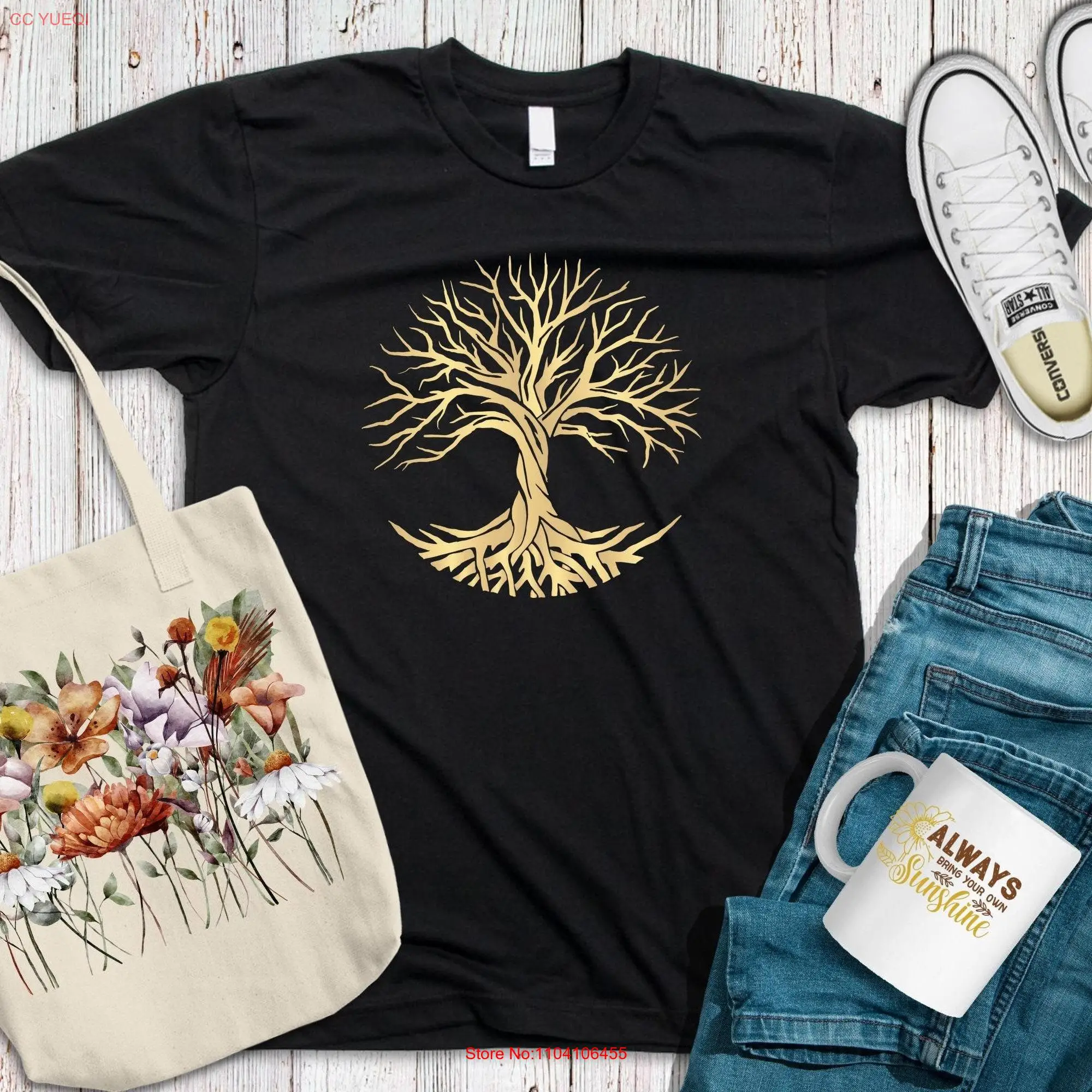 Tree of Life  T Shirt The Sacred Nature Yoga Lover Silhouette long or short sleeves