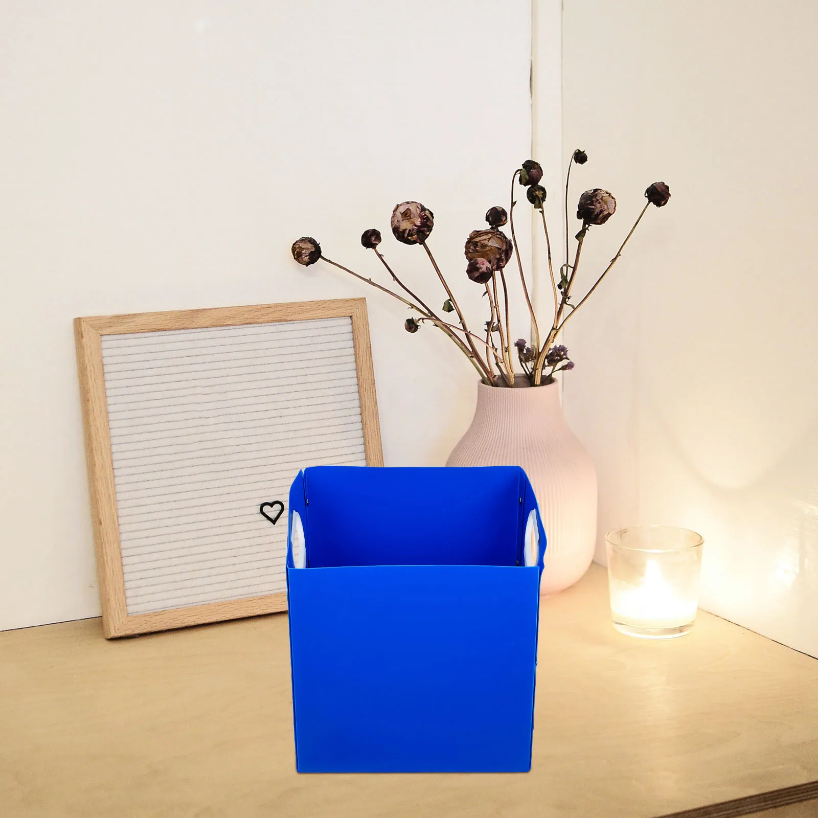 

Foldable Pen Holder Desktop Storage Box For Office Desk Stationery Tabletop Makeup Organizer Bathroom Accessories Storage