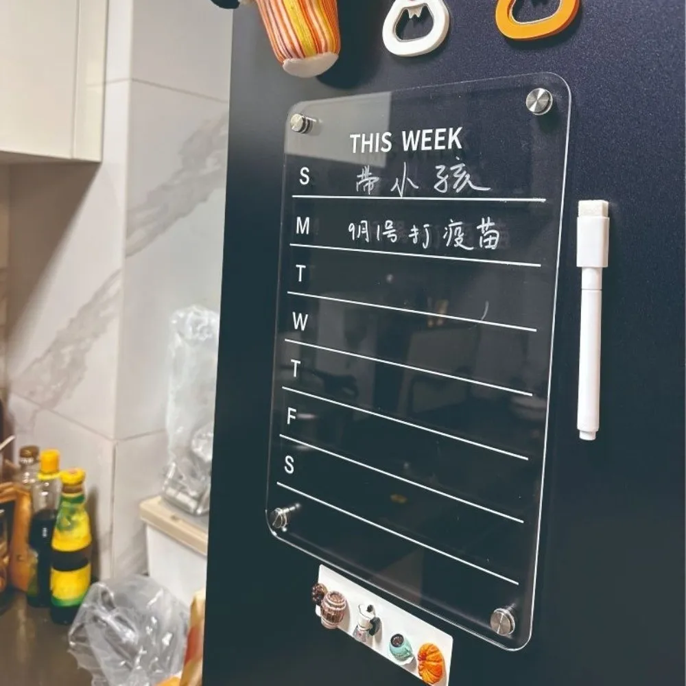 Message Note Monthly Weekly Planner Reusable Schedule Acrylic Calendar Board To Do List Frameless Magnetic Calendar Memo School