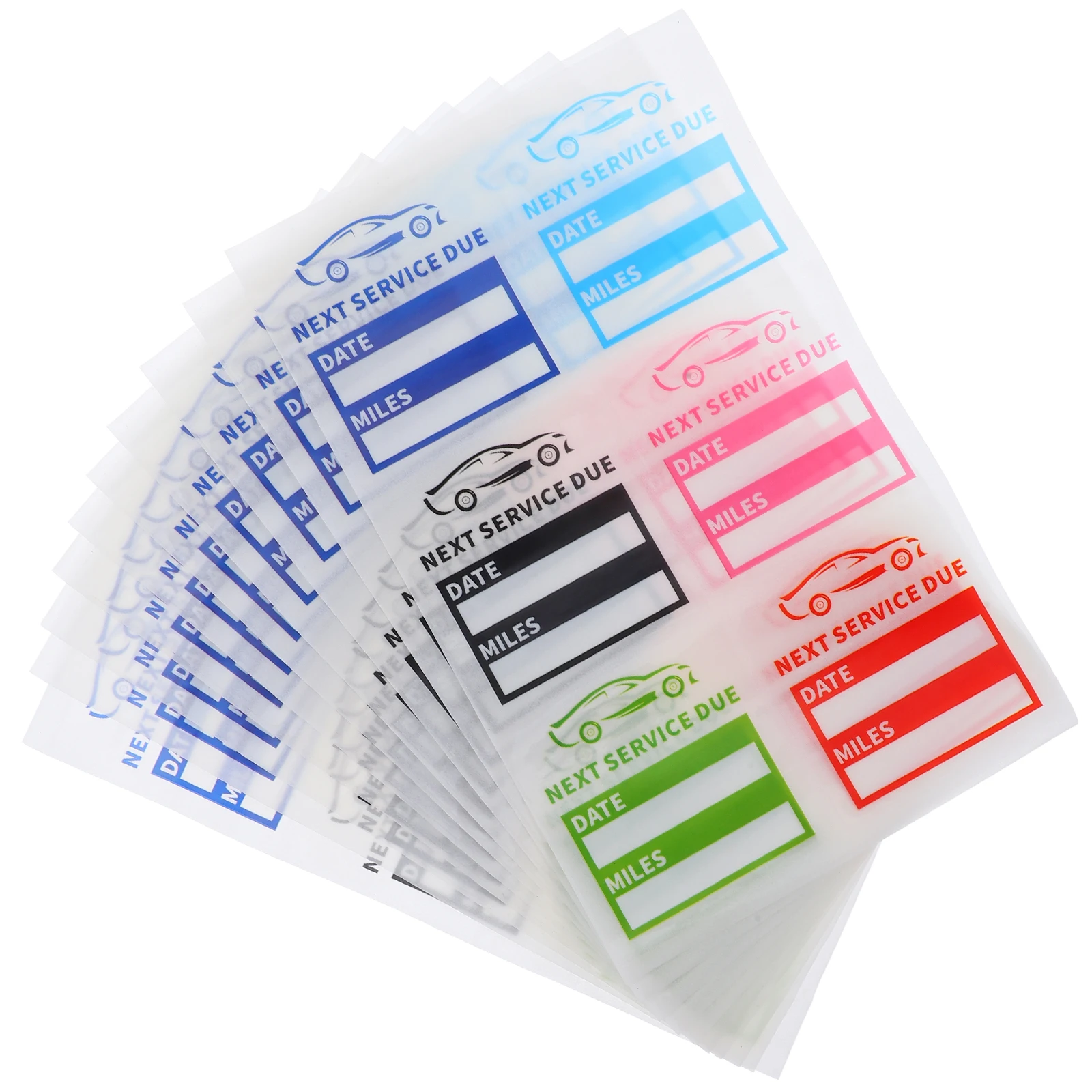 

10 Sheets Service Expiration Stickers Reusable Waterproof Writable Surface Oil Change Reminders Next Service Due Date Static