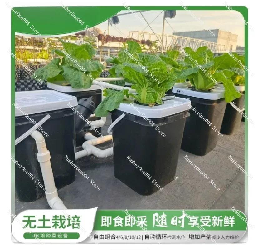 RDWC Home Balcony Hydroponic Growing Kit, 4+1 & 8+1 Bucket Soilless Planting System with Expandable Barrel Design - view 4