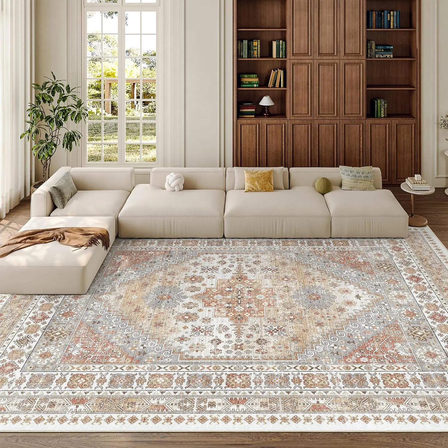 

Ковры 8x10 для гостиной, с противоскользящей основой, моющиеся, винтажные, большие, устойчивые к пятнам, для домашнего декора