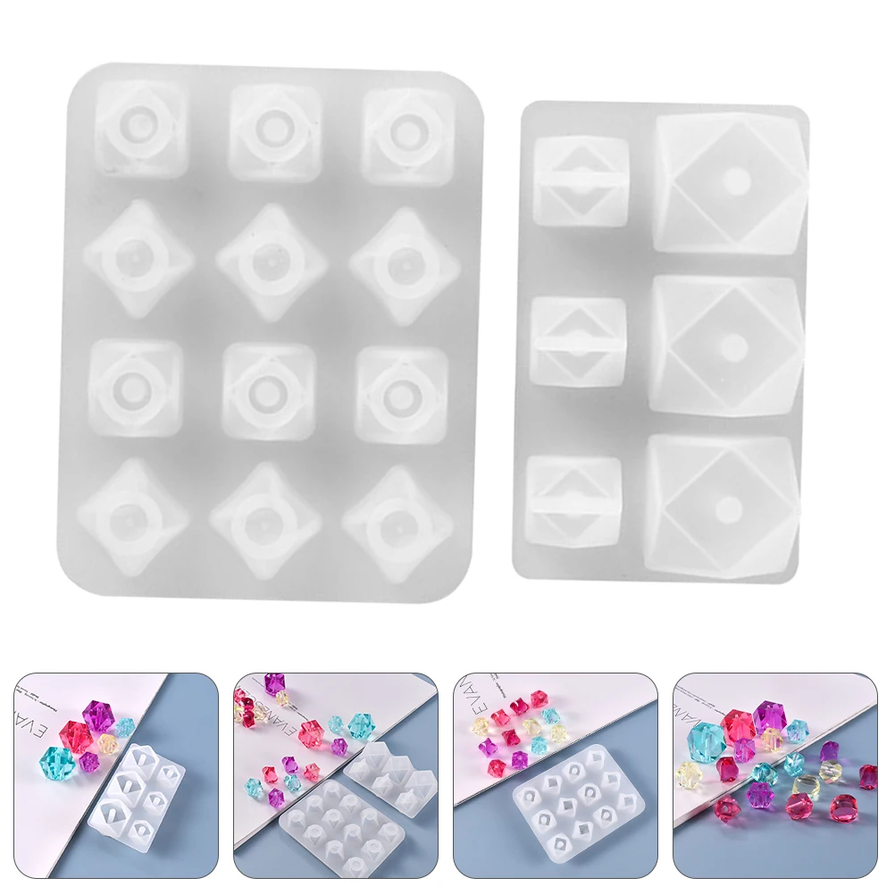 

2 Pcs Silicone Bead Making Molds for DIY Jewelry Craft Projects Reusable Large Hole Beads Pendant Clay Casting Molds