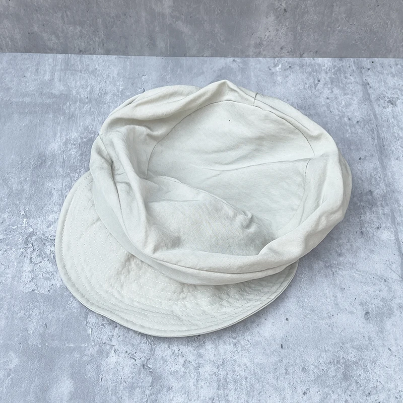 여성용 봄 여름 주름 신문 모자 팔각형 모자