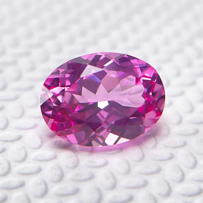 

L-Lab Grown Sapphire Pink Color Oval Shape Charms Gemstones Beads for Diy Jewelry Making Material Selectable Certificate