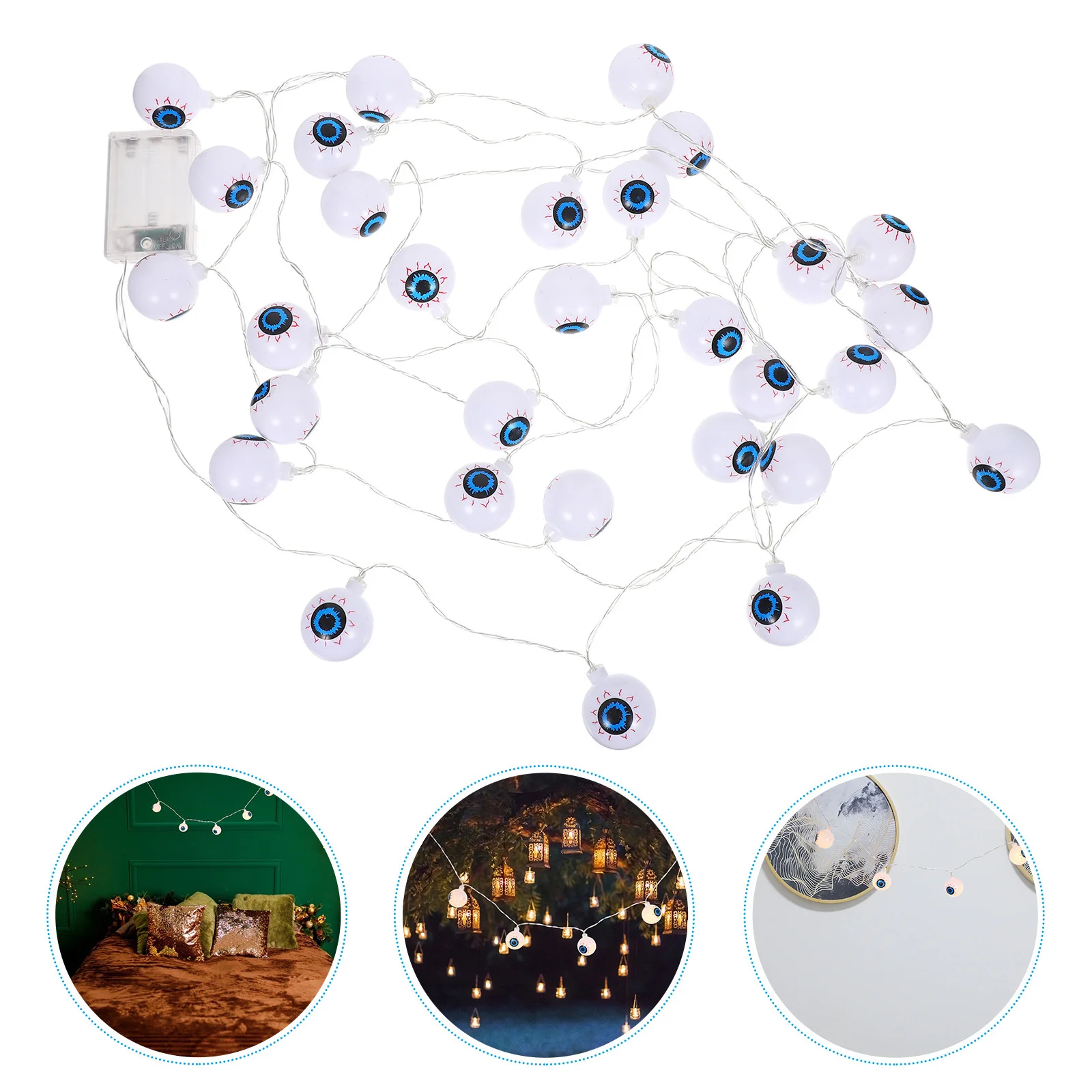 

Halloween Decoration Lights: 6.5M Led Eyeball String Bulbs Waterproof For Party Outdoor Indoor Haunted Yard Porch Decor
