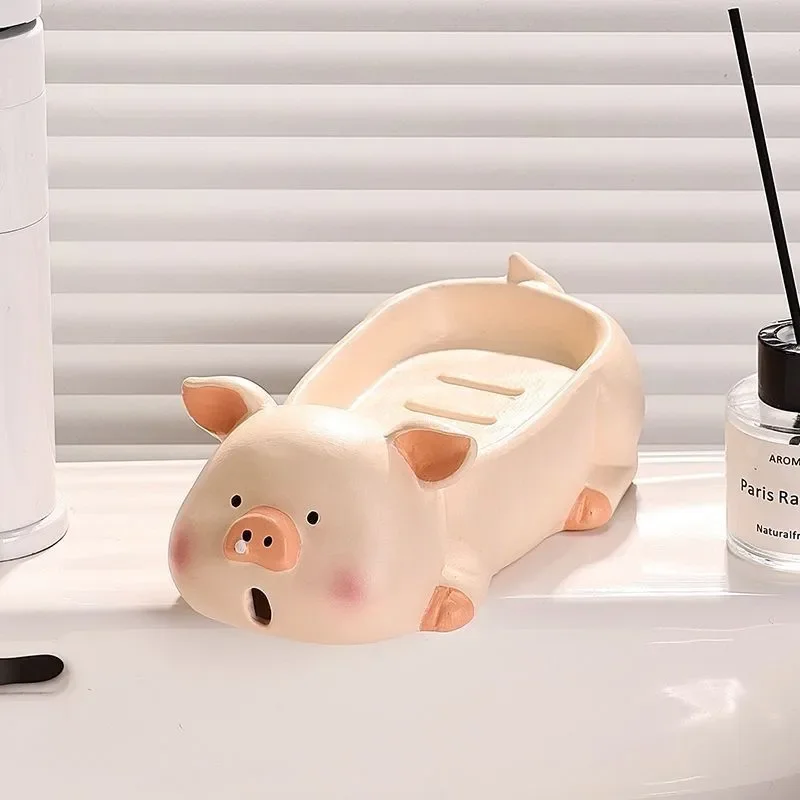 Creative Ceramics Soap Box Durable Bathroom No Water Accumulation Dripping Soap Box Cute Storage Rack Soap Dish Holder