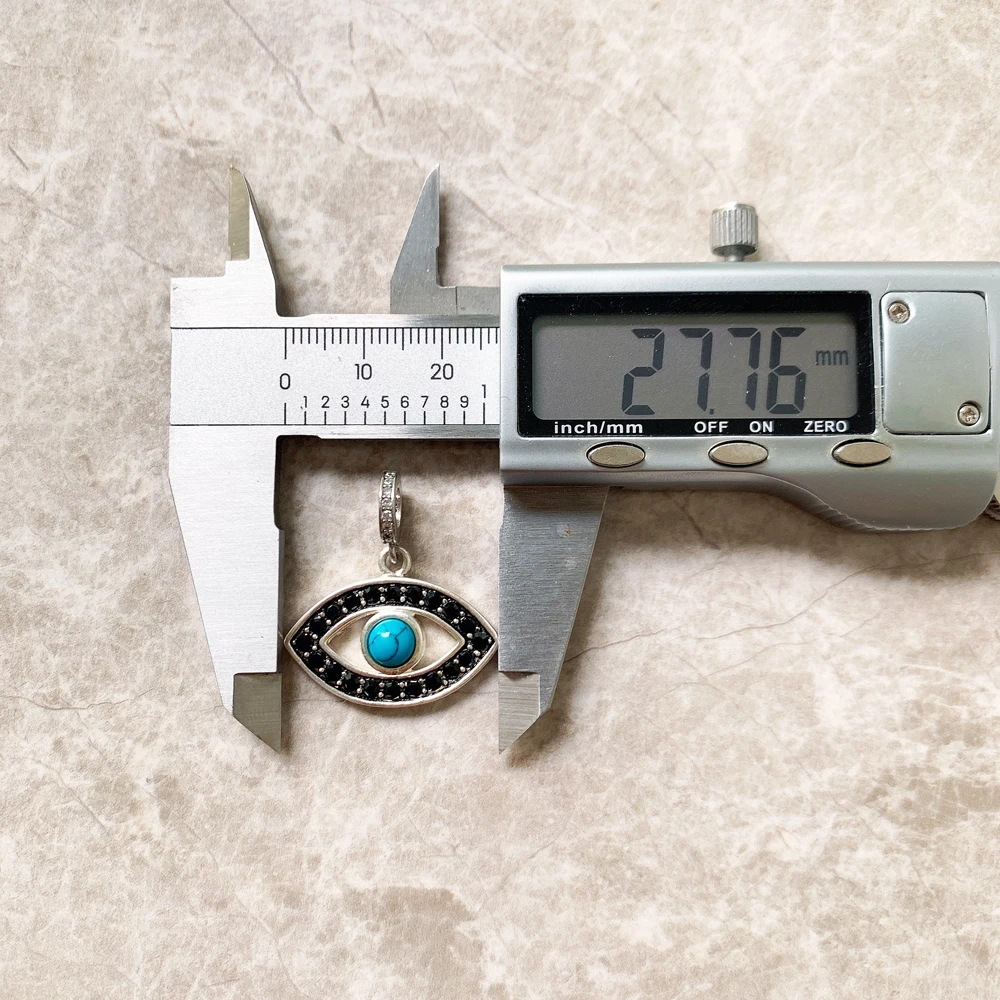 925 Sterling Silver Blue Turquoise Turkey Eye Charm Pendants New Fashion Vintage Lucky Gift Jewelry Accessories For Women Men