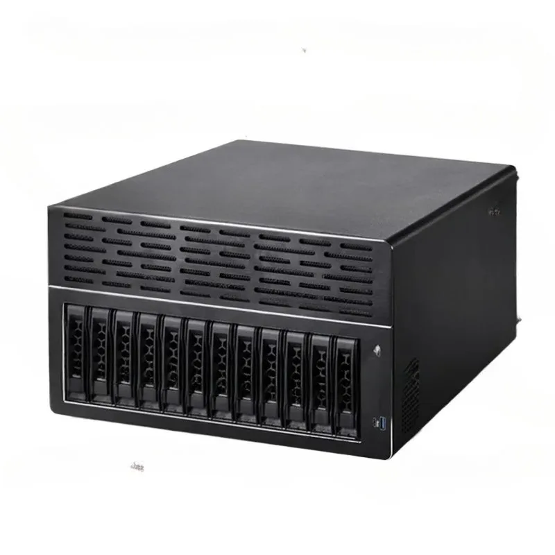 Nas12 Disk Storage Server Supports ATX Main Board Half Height PCIE Slot Small 1U Power Hot Swap Chassis