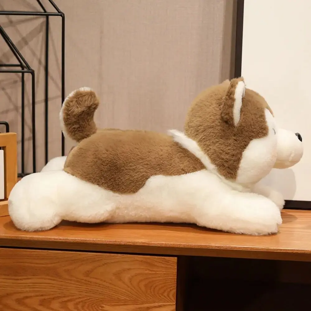 

Birthday Gift Stuffed Animal Husky Lying Brown Soft Kawaii Dog Doll Pet Puppy Cartoon Stuffed Puppy Dog