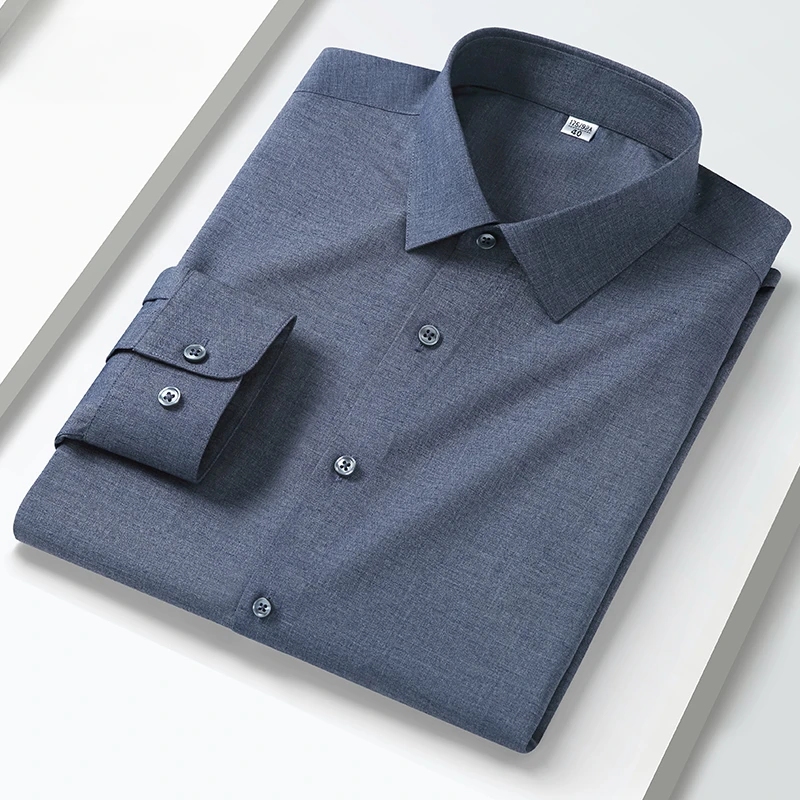 New in Shirt High Quality Modal Long Sleeve Shirts for Men Slim Fit Formal Shirt Office Soft Elegant Easy-Care Linen Clothes