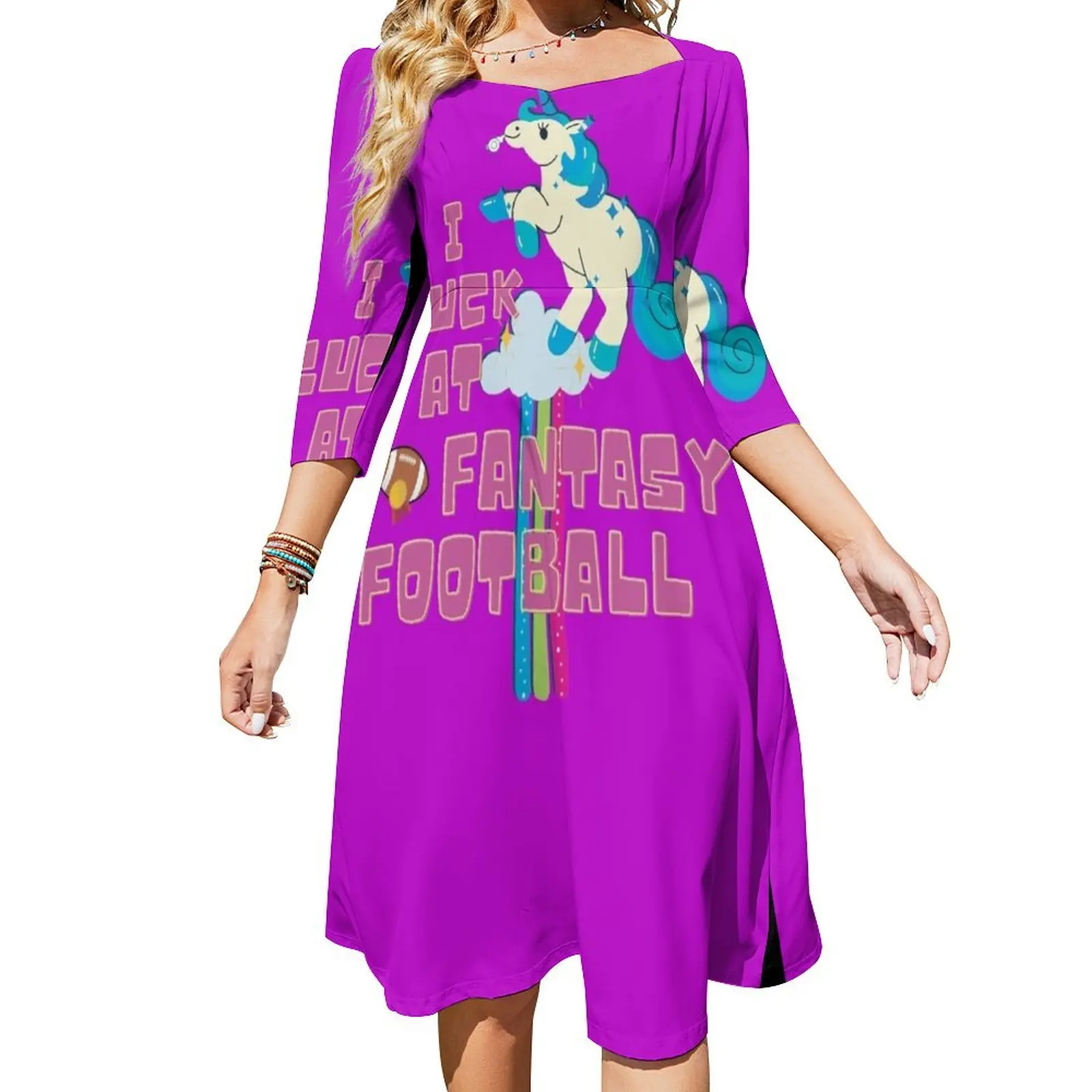 

I Suck At Fantasy Football Flare Dress festival outfit women summer outfits for women 2024