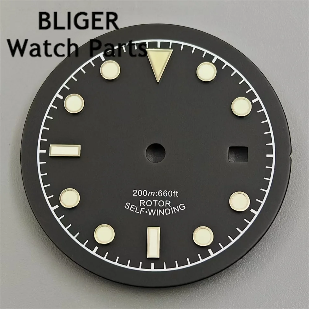 BLIGER 33.4mm Black Blue Green Sterile Dial Luminous Fit NH35 NH36 ETA2824 2836 Miyota8215 821A Mingzhu DG2813 PT5000 movement - Image 2