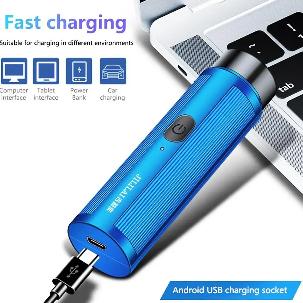Mini rasoir électrique portable pour hommes, étanche, chargement USB, rasoirs pour le visage avec brosse, kit de rasage au couteau à barbe