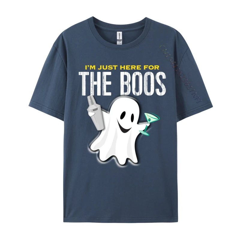 I M JUST HERE FOR THE BOOS Halloween Martini Shaker Street Tshirts New Arrival Party Cotton Men's Tops Shirt Tee Shirts