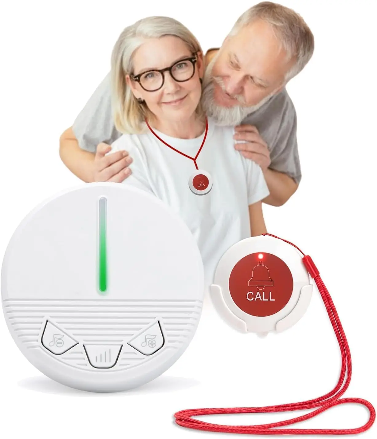 CYSSJF Personal Alarms for Elderly Round Neck | Paitent Alert, Disabled Alarm,Bedside Bell |Emergency Assistance, SOS, Fall