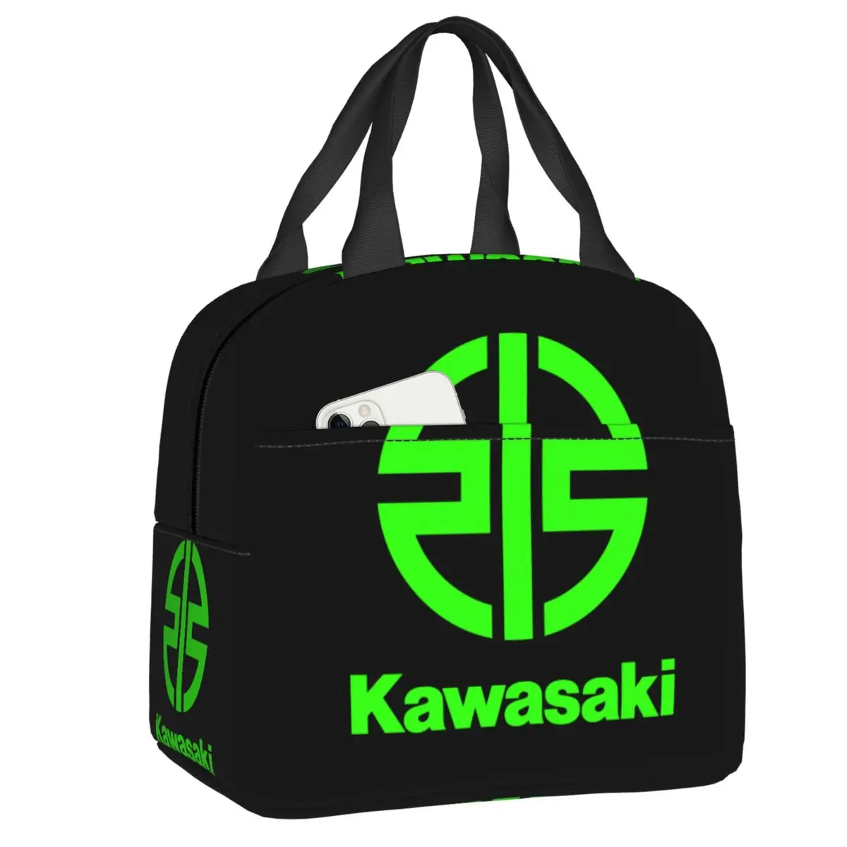 Custom Motorcycle Sport Racing Kawasakies Resuable Lunch Box for Waterproof Thermal Cooler Food Insulated Lunch Bag Kids School