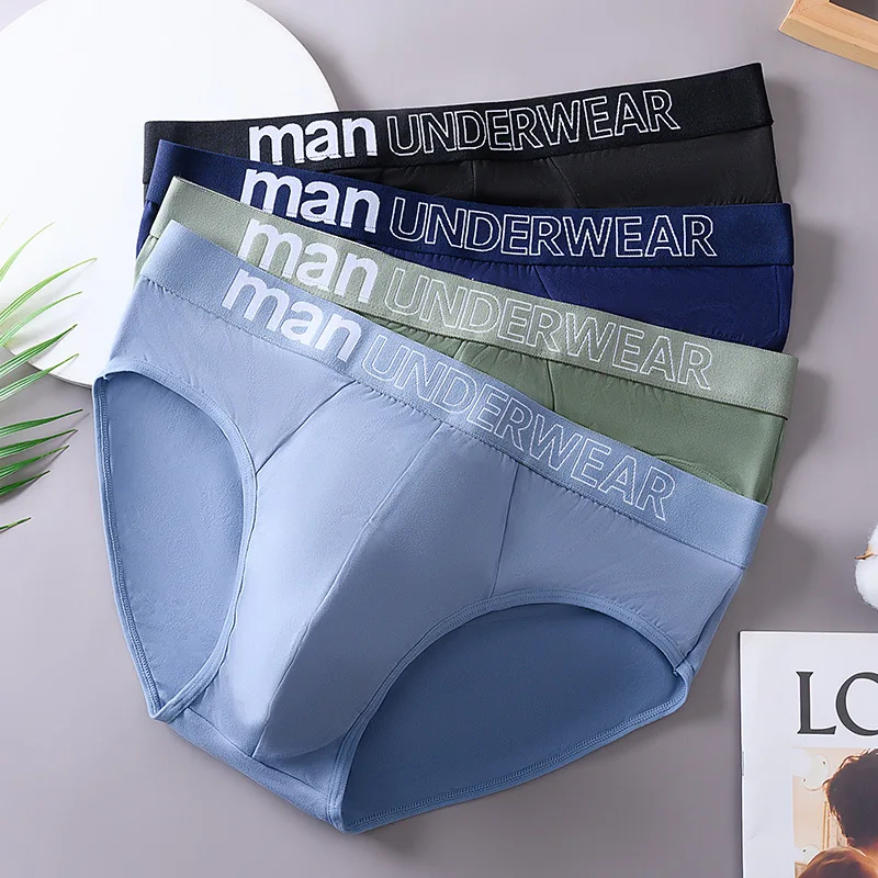 1pcs Men\'s Sexy Briefs Student Fashion Underwear Men\'s Panties Breathable Elastic Large Size Male Underpants Letter waist print