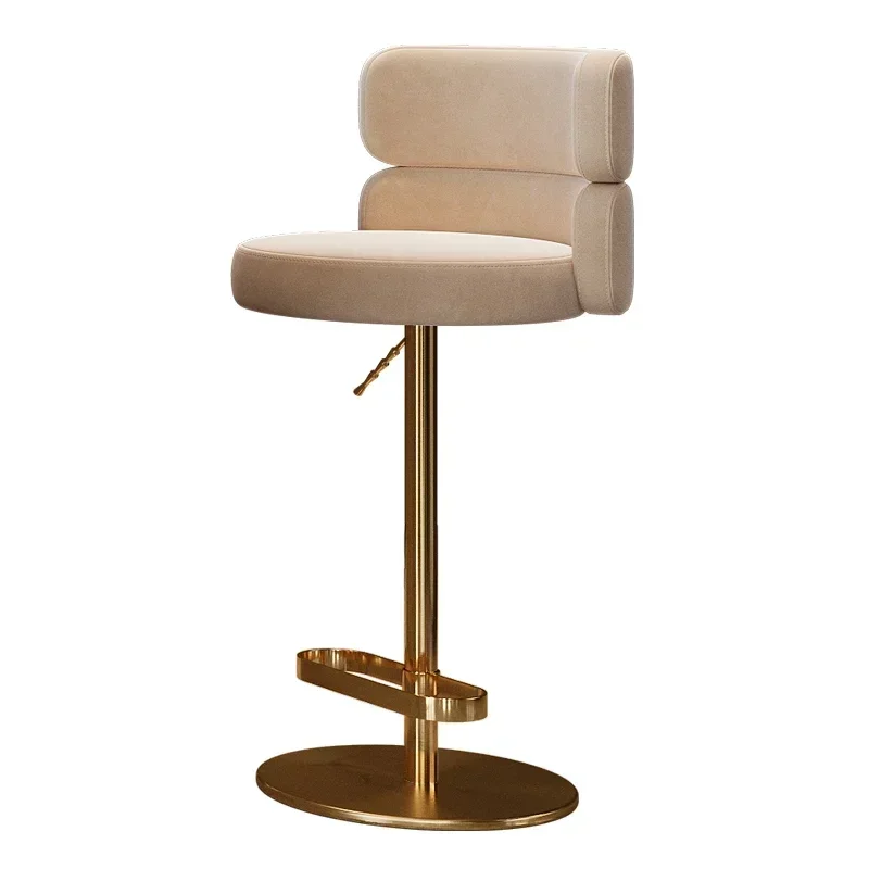 

Adjustable Soft Sillas De Bar Furniture Gold Leg Ergonomic Bar Stools Nordic Minimalist Backrest Relaxing Counter Bar Chairs