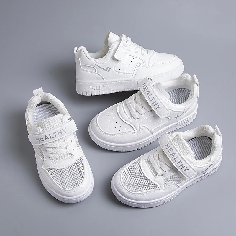 Tenis Sneakers Kids Spring/Autumn New Boys Girls Sports Shoes Casual Board Shoes Leather Soft Soled Children Small White Shoes