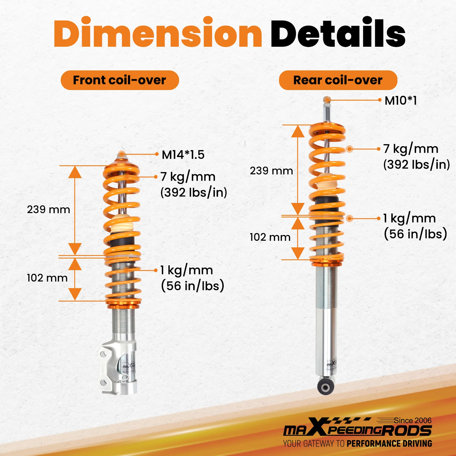 Coilovers Sospensione per VW Golf Mk 2 VW CORRADO JETTA GOLF MK3 Coilover per VW Golf MK2 / MK3 Volkswagen Corrado 1989-1995