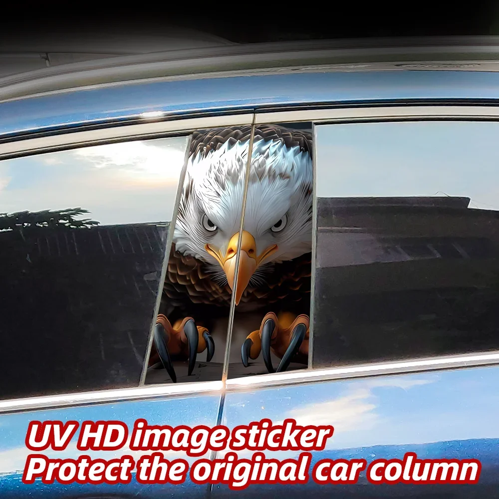 

Animals Eagle Car Stickers Auto B-pillar Car Center Column Decor Cover Scratches Waterproof Sunscreen Vinyl Decals Accessories