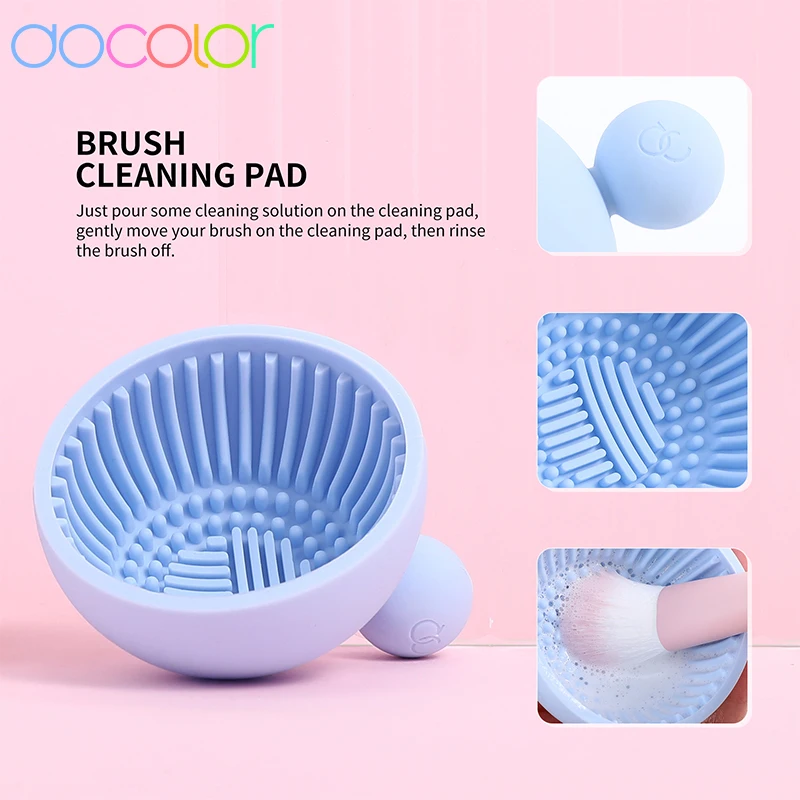 Docolor FANTASY Ⅲ 16Pcs Makeup Brushes with Makeup Bag Makeup Sponge Brush Cleaning Pad Powder Foundation EyeShadow Concealers