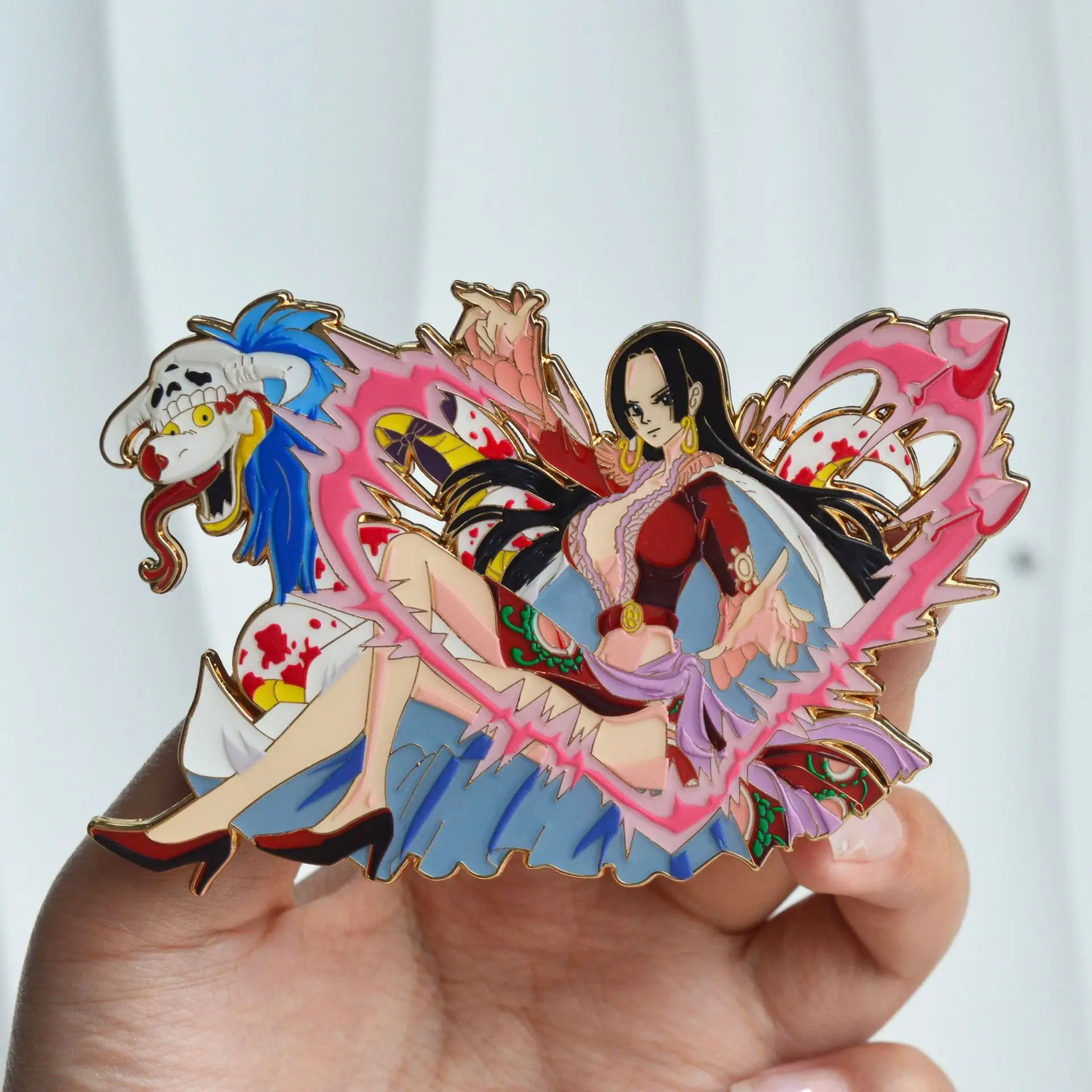 

Anime One Piece Cartoon Enamel Pin Boa Hancock Lapel Pins for Backpacks Clothes Badges Cute Brooch Jewelry Gift for Friends