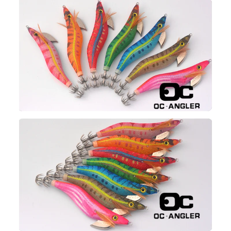 ياماشيتا نفس المصنع OC الحبار الجديد الكامل مضيئة الخشب الروبيان المد الجبهة الحقدية الصيد البحري كبير الذيل الحبار هوك JIG EGI 21 جرام