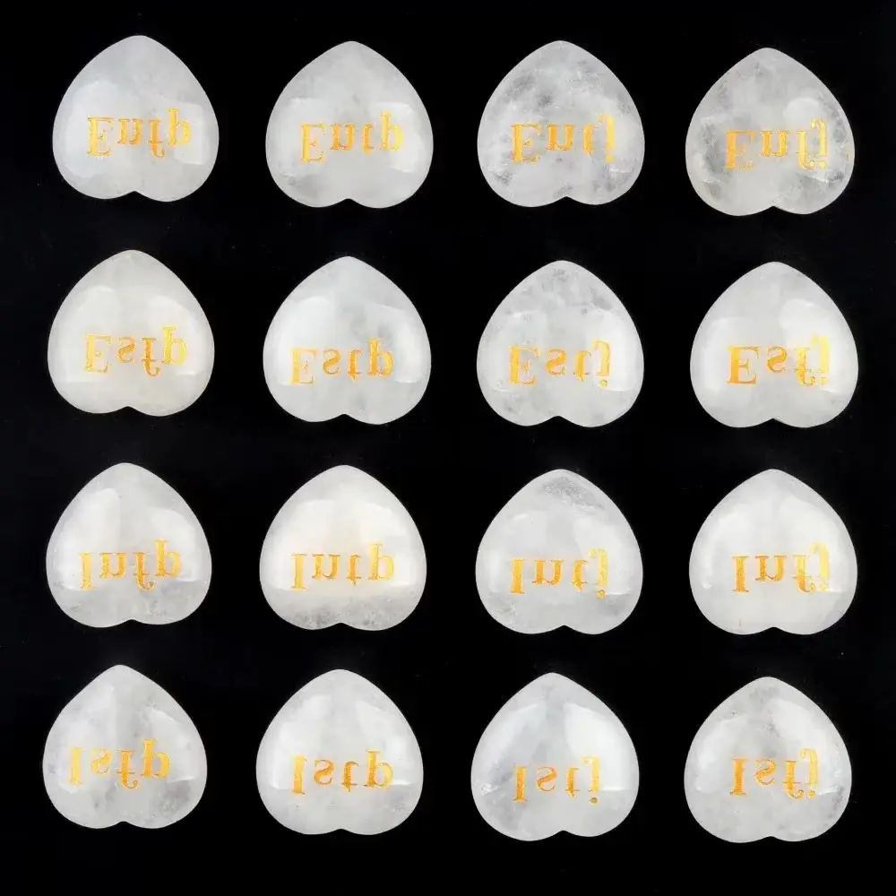 1 قطعة الخرز الحجر شبه الكريمة الطبيعية 30x30 مللي متر على شكل قلب واضح الكوارتز محفورة نمط ستة عشر أنواع شخصية للاختيار