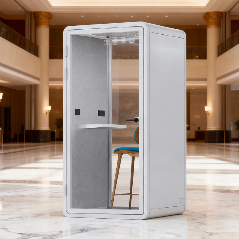 Modular Steel Structure Soundproof Silent Office Cabin Shared Phone Booth Designed For Indoor Commercial Office Buildings
