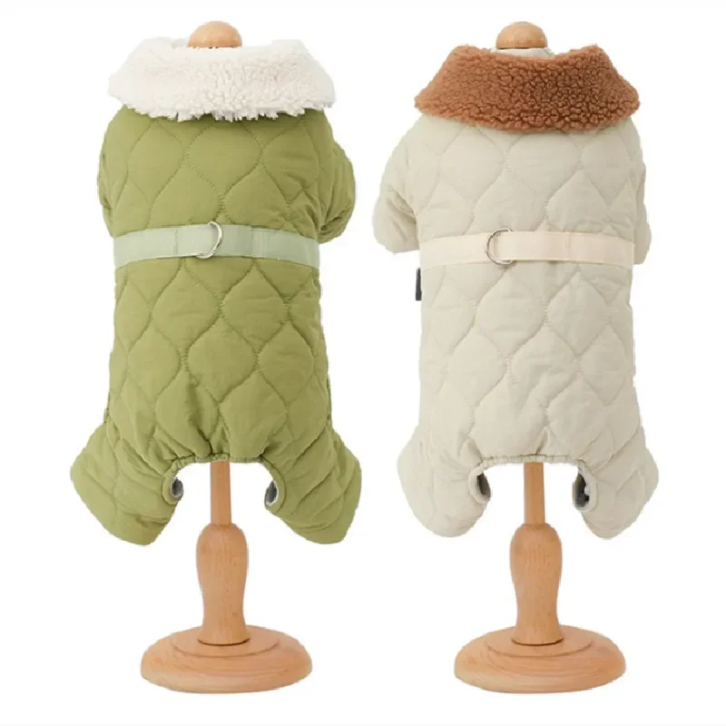 Thick and Warm Four Leg Dog Jumpsuit Puppy Small Dog Clothes Coat Jacket Yorkshire Pomeranian Poodle Bichon Pet Clothing Rompers