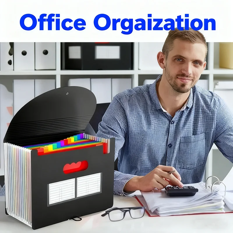 13/25 جيوب مجلد ملفات الأكورديون توسيع المنظم المحمولة حامل مستندات ملونة لإيصالات فواتير الورق