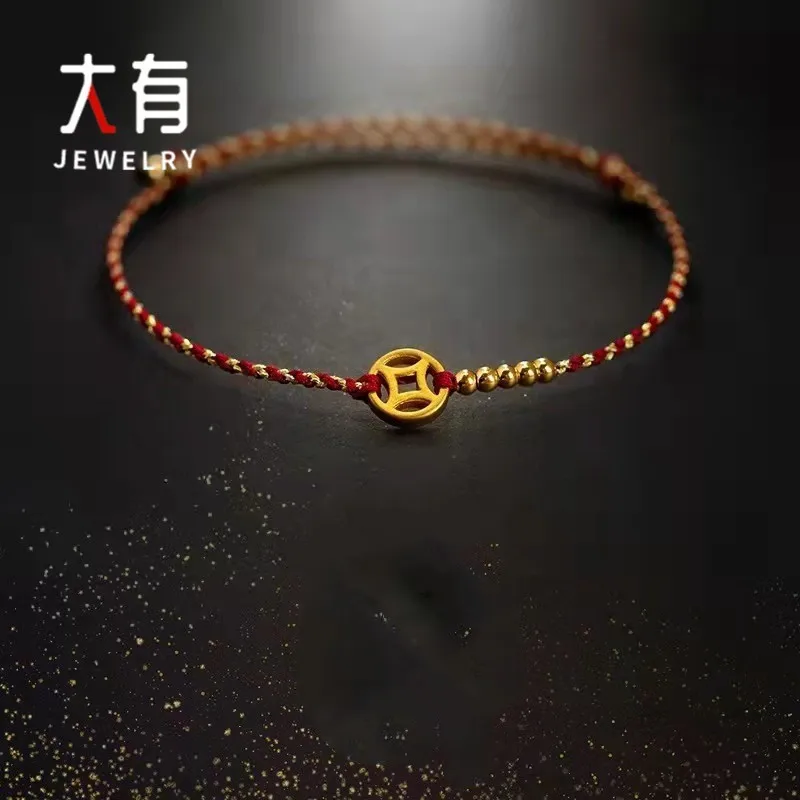 

Original New Style Five Paths God Of Wealth Red Rope Bracelet Ultra Thin Adjustable Hand Woven Retro Female Jewelry