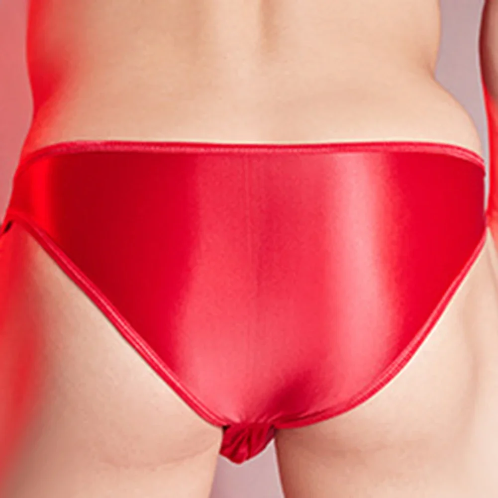 مثير الرجال النفط لامعة سراويل منخفضة الارتفاع الملابس الداخلية الملابس الداخلية المرنة ملخصات الملابس الداخلية